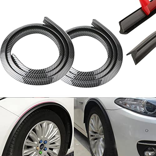 WMLBK Élargisseurs d'aile universels, lot de 2 pièces de 1,5 m - Revêtement en fibres de carbone - Bandes en caoutchouc pour jante de voiture - Protection des ailes - Bandes de protection décoratives