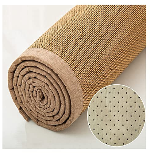 KKCF Natural Bambus Teppich, 1,5 cm Verdicken Weben Hautfreundlich Balkon Japanisch Bodenmatte, rutschfest Wohnzimmer Balkon Teppich, (Farbe : Braun, Größe : 58x40cm)