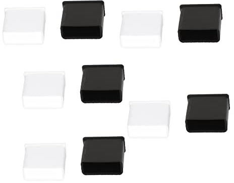A ABSOPRO 10Pc Black Clear Plastic USB A Male Anti-Dust Cap Cover Protector | 0.6 x 0.55 x 0.24, Black, Clear, Plastic
