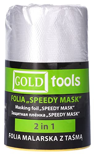 ToolSpace Abdeckfolie mit Klebeband - Transparente Staubschutzfolie Maler Abdeckfolie für Renovierungen - Renovierung Allzweckfolie - Malerabdeckfolie 550 mm x 20 m