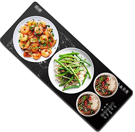 Samnuerly Scaldavivande Elettrico, Piastra scaldavivande elettrica con Controllo della Temperatura Regolabile, per Buffet, Feste, cene in casa, Design Impermeabile Facile da Pulire