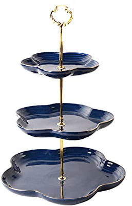Espositore per dolci e frutta, Elegante Display Del Cupcake Stands Vassoi Multistrato, Contenitori Di Stoccaggio Multifunzionali Per Metti Gioielli Per Dolci Verdure (9.8(Size:25*25*40cm,Color:blu)