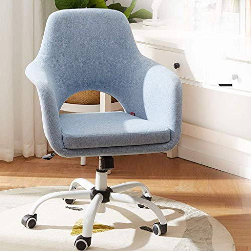 FanXus Ergonomischer Chaise-Bürostuhl, Samt-Schreibtischstuhl, frei drehbarer Chef-Computerstuhl mit höhenverstellbaren Armlehnen und Rädern für den Empfang im Home-Office, Blau Made in China
