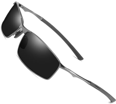 YUIOOISH Polarisierte Sonnenbrille für Männer und Jugendliche, UV400 Mode Sonnenbrille für Autofahrer, Metallrahmen coole Sportbrille, K04