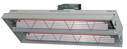 SYNER Lampada Riscaldante Per Esterno e Interno S LBL Doppia - Lampada Infrarossi Riscaldante a 2600 W Con Staffa Orientabile Per Riscaldamento a Parete (2600 W, Bianco)