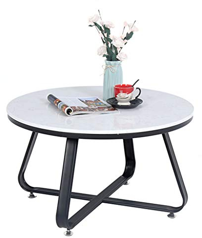 Side Table Round Living Room Table, Modern Coffee Tables for Small Spaces, Marble Top Pedestal Tables, Metal Frame Sofa Tables/60 * 45Cm Feito na China Comfortable Anniversary