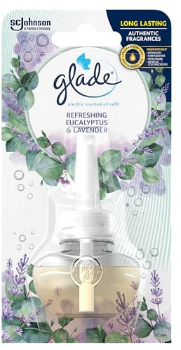 Glade Plug in Air Freshener Refill, Electric Scented Oil Room Air Freshener, Eucalyptus & Lavender, 20ml