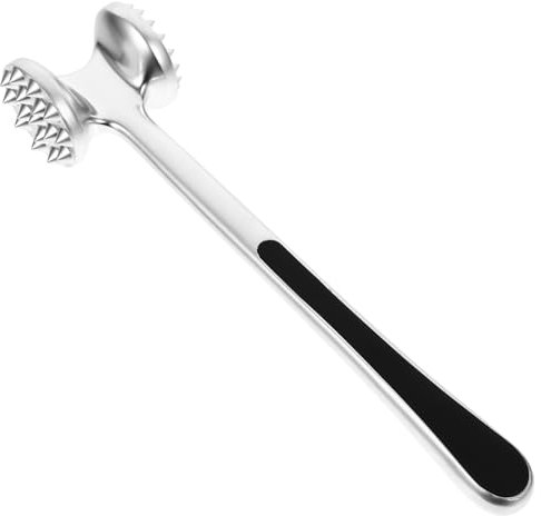 IMIKEYA Meat Mallet Dual-Sided Stainless Steel Hammer Long Handle Steak Pounder for Tenderizing Beef Chicken Lamb Minced Meat Kitchen Use