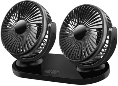 UKCOCO Ventilateur Usb de Voiture à Double Tête pour Voiture Refroidisseur de Véhicule Ventilateur Électrique Portable pour Camion Suv Camping-car Bateau