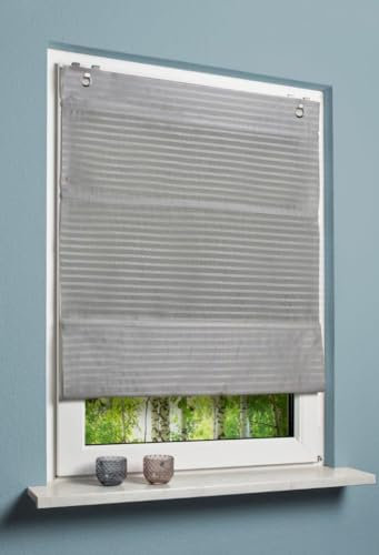 Magnetrollo Querstreifen Deko grau 100x130cm Rollo Easyfix Raffrollo