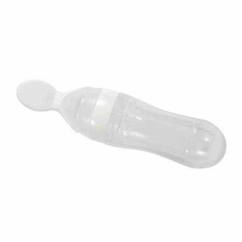 Yctze Biberon in Silicone da 90 Ml con Cucchiaio, Alimentatore per Alimenti Freschi e Cereali per Bambini Piccoli, Biberon Ideale per Cucchiaio per Bambini - Capacità 300 Ml