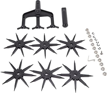 Msiud Coltivatore Rotativo da Giardino, 2 in 1 Scarificatore Manuale con Fresa a Stella per Arieggiamento Profondo Terreno Motocoltivatore Manuale Leggero Preparazione Aiuole Semina Giardinaggio