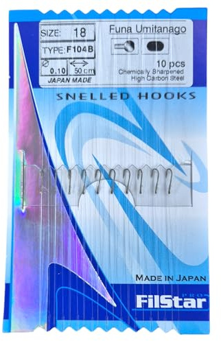 PRO FILSTAR 10 Anzuelos de Pesca Match Tamaño 18 - Hilo da Pesca Monofilo Dia 0,10mm - Línea Mono de 50cm - Pesca Carpa - Carpfishing - Aparejos de Pesca - Method Feeder - Pesca Accesorios – Fishing