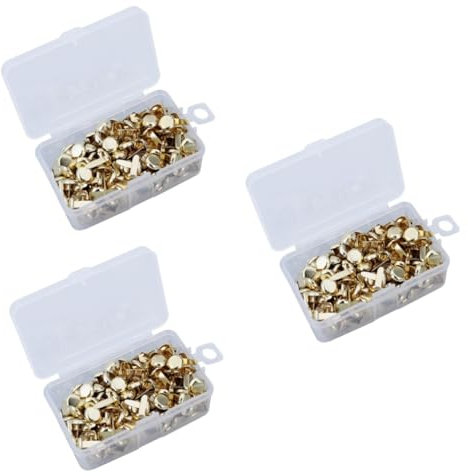 STOBOK 600stücke Elektropapier-metallbrads Gold Für Bastelarbeiten Scrapbooking Und Fotohalterungen Praktischer Aufbewahrungsbox