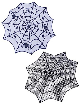 CIYODO 2 Stück Halloween-tischdecke Mit Schwarzen Spinnweben Muster Gruselige Party Dekorationen Für Halloween-fest