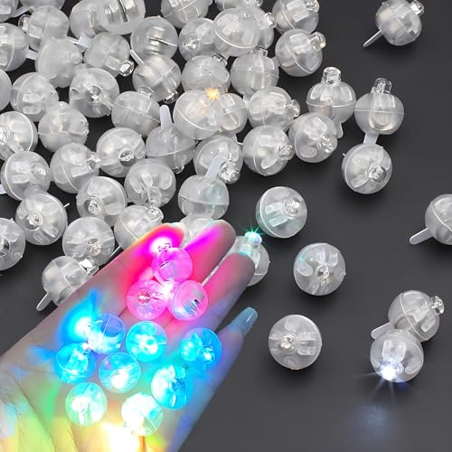 behone Ballonlichter,100 Stück led ballons,Mini led licht,Led ballonlichter,Leuchtkugeln für getränke,Led luftballons leuchtend,für Geburtstag Hochzeit Weihnachten Neujahr Karneval Dekor（Bunt）