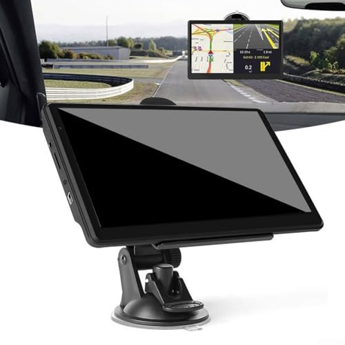 Car Sat Nav, 7 Inch GPS Navigator Touchscreen, Live Traffic Map For Car Truck Navigation, UK Ireland Maps Lifetime Free Update, Hands-free Calling and Driver Alarm