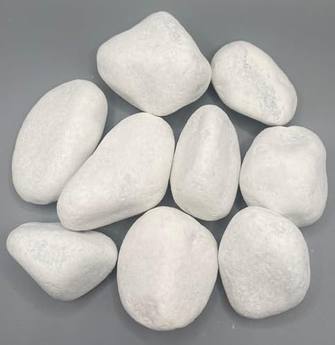HCommerce XL Dekosteine weiß I Naturstein Marmorkies I Carrara Kies I 60-100mm (1, Kilogramm)