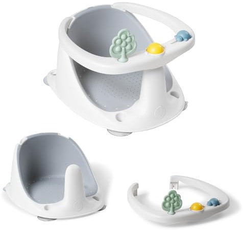 Buddy Baby AquaBebe Siège de bain ergonomique, antidérapant et sûr avec barre pour un positionnement facile du bébé Avec ventouses pour fixation