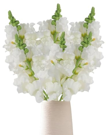 belupai 6 Stück Künstliche Hyazinthen-Blumen, 40,6 cm Langer Stiel, Künstliche Hyazinthen-Blumensträuße, Künstliche Antirrhinum-Löwenmaul-Zweige für Zuhause, Hochzeit, (B)