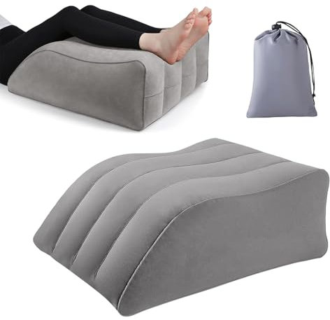 Dhqkqg Leg Elevation Pillow, Leg Wedge Pillow with Storage Bag, Inflatable Legs Rest Pillow for Elevating Legs, Legs Support Pillow for Bed, Improve Circulation Reduce Swelling