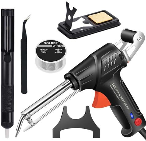 Innenbeheizte industrielle Laserschweißwerkzeuge, Multifunktions-Lötpistolen-Set for Schweißkolben, automatische kabelgebundene Lötmaschinen für Kupfer,One-Handed Operation (Schwarz-External heat)
