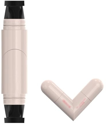 Integrierter rotierender Eyeliner-Stempelstift - Doppelkopf-Flüssiger Stift mit Kehrschutz, Wasserdicht Winged Precision-Makeup für den ganzen Tag (Schwarz)