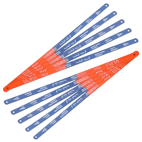 Hacksaw Blades 300mm, 10PCS Replacement Blades Kit with 18 TPI and 24 TPI for Metal, Wood, and PVC Cutting