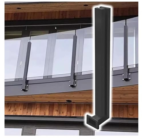 Poteau de garde-corps en verre en acier inoxydable pour intérieur et extérieur - Montage latéral - Balustrade coupe-vent pour terrasses, couloirs et terrasses - Design élégant