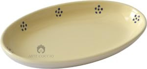 Colì Plat de service ovale émail étoiles vaisselle en terre cuite plateaux de cuisson pour viande poisson apéritifs apéritifs desserts longueur 42 cm fabriqué en Italie