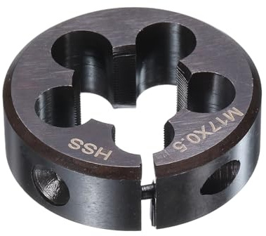 QUARKZMAN Filière Ronde M17 x 0.5 Métrique Filetage 38mm OD Réglable À Droite Acier Rapide (HSS) Filière Ronde Outil De Coupe De Filetage Pour Réparation De Filetage