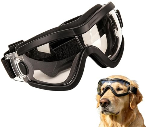 TyCylKu Occhiali Da Cane - Occhiali Da Sole Antivento Di Sicurezza Per Animali - Protezione Occhi per il Cane | Adatti A Moto, Auto, Escursioni Estive, Trekking, Spiaggia All'Aperto, Taglia Media O