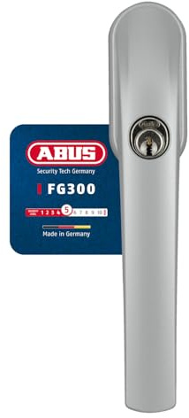 ABUS Abschließbarer Fenstergriff FG300 AL0145 - Fensterknauf mit Druckzylinder, gleichschließend - ABUS-Sicherheitslevel 5 - 37386 - Silber