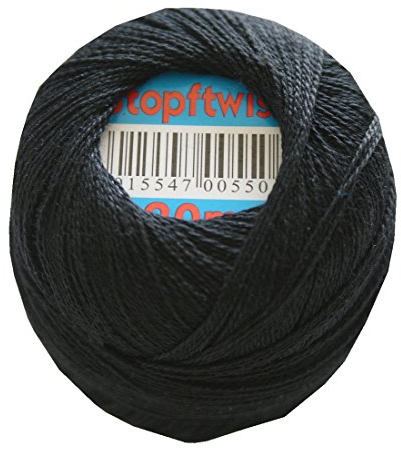 Stopftwist Stopfgarn Baumwolle 8-fach mercerisiert 20 m schwarz (0850)