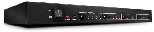 LINDY 4 x 4 HDMI 4 K Matrix Switch mit IR-Fernbedienung, 38152, schwarz