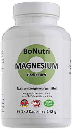 Magnesiumcitrat 400 mg Tagesdosis 180 vegane Kapseln 3-Monatsbedarf Ohne Magnesiumstearat Vegan Glutenfrei Laktosefrei Beste Qualität aus Deutschland Rückgaberecht