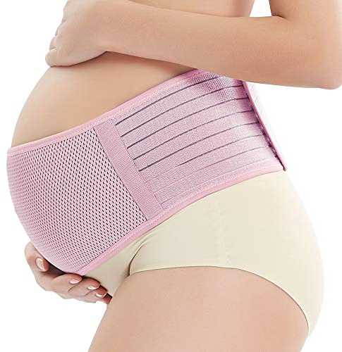 WANYIG magband för gravida kvinnor, stödbälte graviditet 120 cm graviditetsbandage magstöd graviditet moderskap support bälte graviditet bälte belly band, XL, rosa