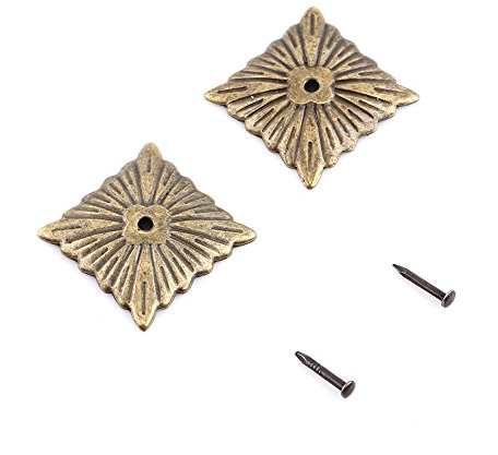 Hilitand Tachuelas de latón para mesa, 100 tachuelas de tapicería, clavos para muebles, remaches de sofá, tachuelas de latón antiguo (21 x 21 mm)
