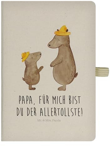 Mr. & Mrs. Panda Journal Bären mit Hut - Geschenk, Reisetagebuch, Tagebuch, Skizzenbuch, Vatertag, A5 Notizbuch, Bär, Muttertag, Papi, Familie