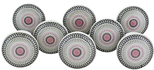 G Decor Keramik-Türknauf-Set, Pink, 8 Stück