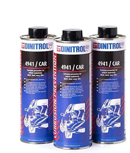 Dinitrol® 4941 Nero Sottoscocca Chassis Autoguerante Cera Rivestimento Protettivo – 3 x 1 Litro (tappo a vite Schutz)
