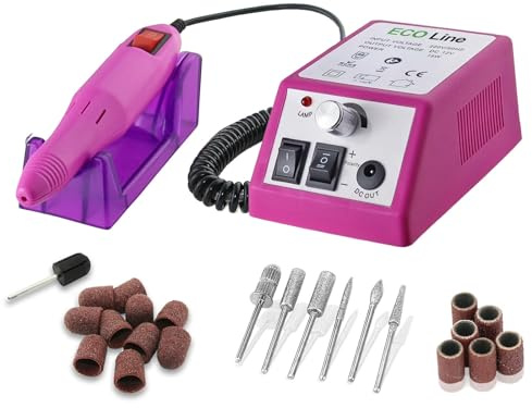 Elektrisches Fräser Pediküre Set Maniküreschleifer mit 20.000 U/min | Fußpflegegerät mit Diamantschleifer und Schleifkappen. Kombi-Gerät für die Handpflege und Fußpflege für makellose Ergebnisse