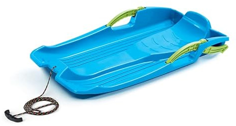 NEUSTANLO Rodel Bob Schlitten Modell Hornet Blau mit Zugseil und Griff