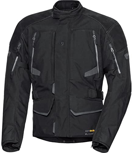 FLM Touren Leder-/Textiljacke 4.0 - Atmungsaktiv & Wasserdicht - Mit Sturmhaube - Echtes Leder & Polyester anthrazit M (lang)