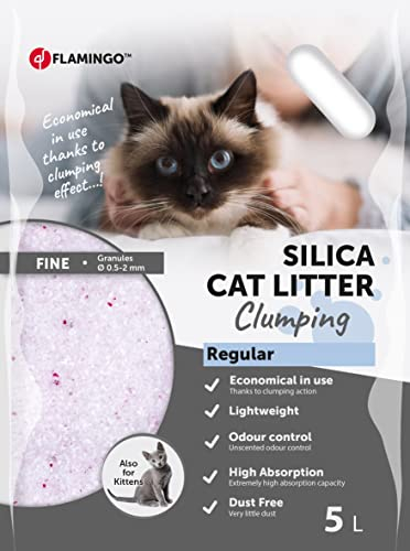 Flamingo Litière pour Chats - Parfum neutre - Granulés de Charbon - 5L pour 6 SEMAINES - Origine Canada - neutralisent les odeurs désagréables - douce pour les pattes - aussi pour les chatons
