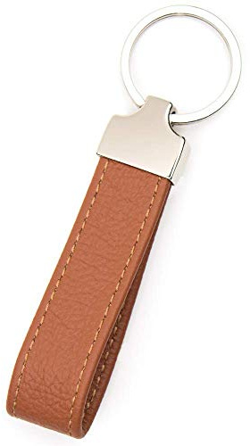 Tidero Schlüsselanhänger Leder Oslo | Geschenk Weihnachten Jahrestag Geburtstag Männer Frauen | 100% Handmade in Germany - Hellbraun