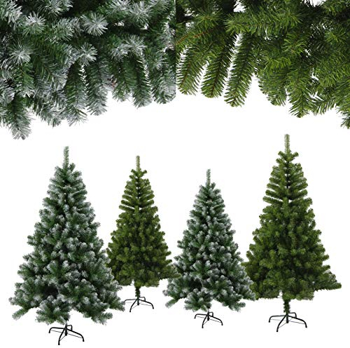 Trade-Shop künstlicher Weihnachtsbaum 90cm (Ø ca. 55 cm) mit 120 Spitzen und Schnellaufbau Klapp-System, schwer entflammbar, inkl. Plastik-Ständer