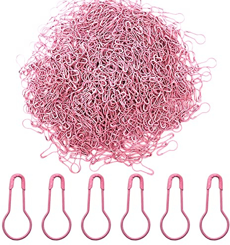 Ruidee 1000Stück Sicherheitsnadeln Metall Kürbis Förmige Sicherheitsnadeln Calabash Pin Kleidung Etiketten Perlennadeln (Rosa)