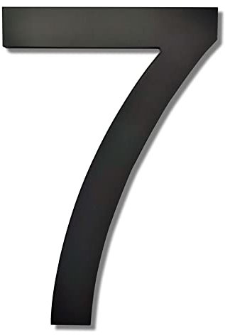 Ywonoby Numéro de maison extérieur, 200mm grand numéro de maison extérieure flottant 3D moderne - résistant aux intempéries et facile à installer - en acrylique de haute qualité, numéro noir mat (7)