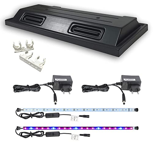 ZooPaul Aquarium Terrarium Abdeckung Verschiedene Größen Pflanzenlicht Lampe Beleuchtung Deckel LED (80x35 1x LED 1x Pflanzen LED)